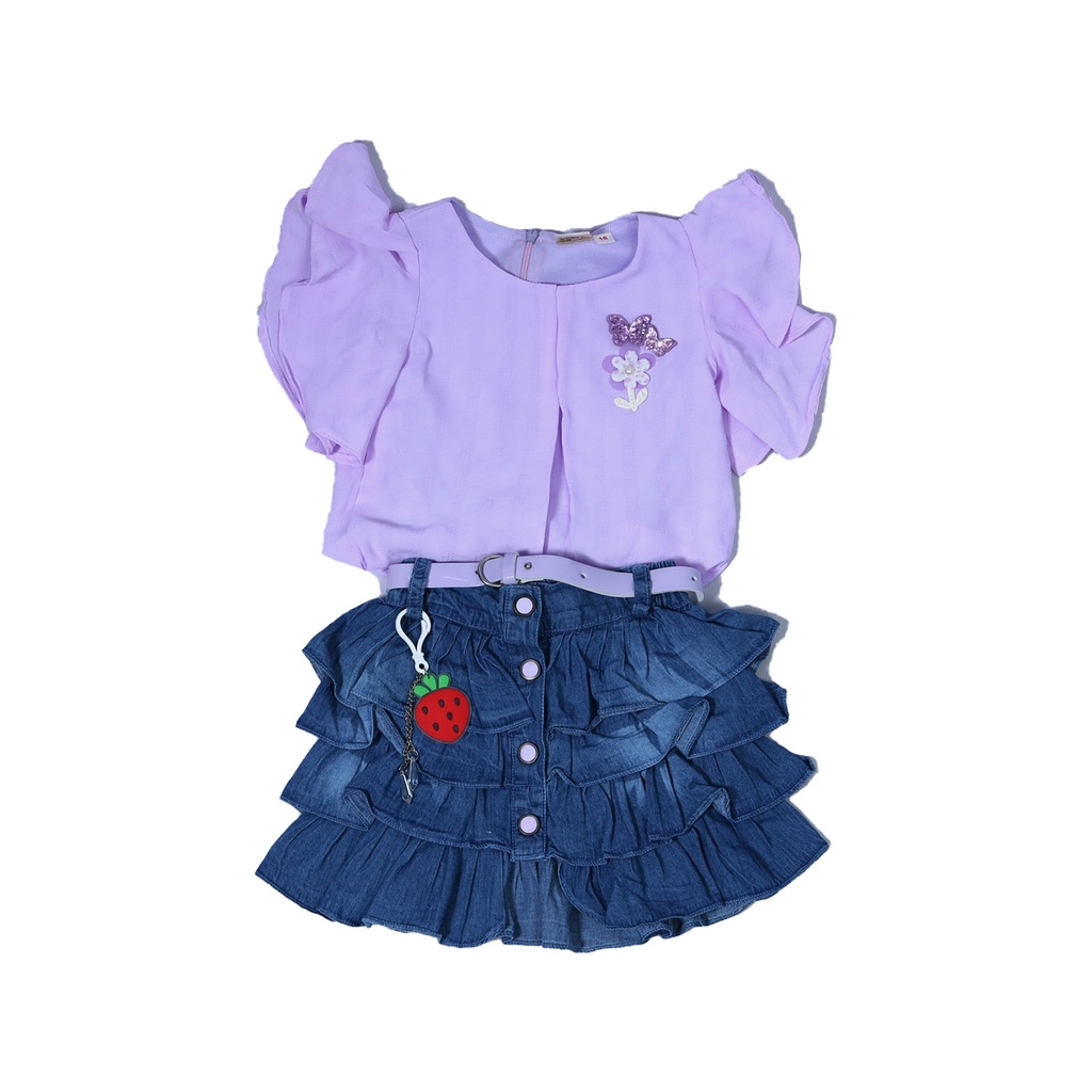 Denim skirt and top