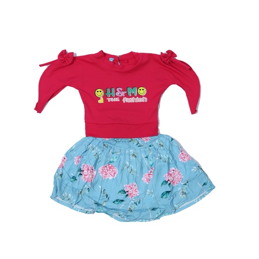 [5073] Top and Skirt Printed